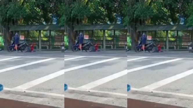 Viral Pria Tendang Wanita di Pinggir Jalan 