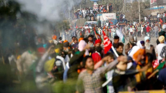 Demonstrasi massa di India (foto arsip November 2022)