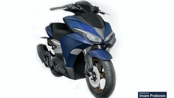 Ilustrasi gambar motor Yamaha All New Aerox hasil desainer