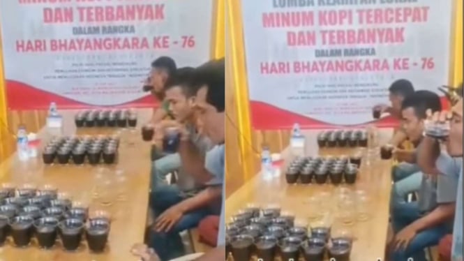 Viral lomba minum kopi diadakan oleh Polisi