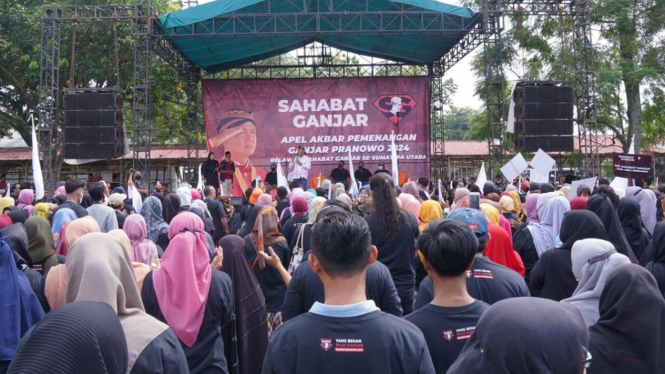 Apel akbar pemenangan relawan Sahabat Ganjar di Deli  Serdang, Sumut.