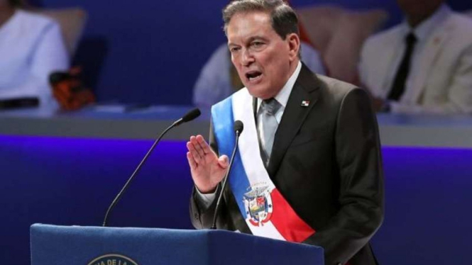 Presiden Panama Laurentino Cortizo saat berbicara pada 1 Juli 2019