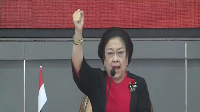 Ketua Umum PDIP Megawati Soekarnoputri di Rakernas PDIP