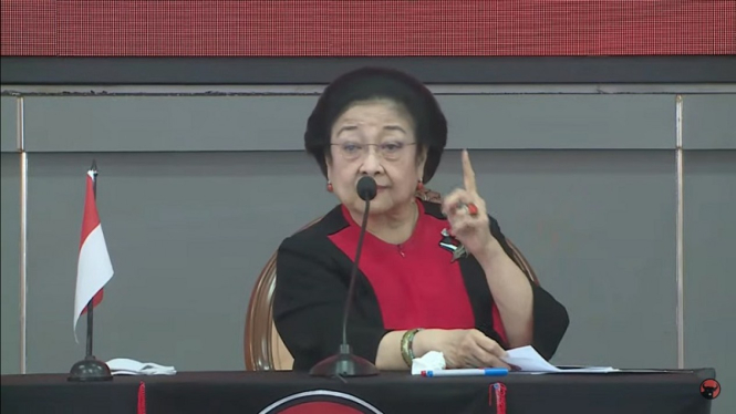 Ketua Umum PDIP Megawati Soekarnoputri di Rakernas PDIP