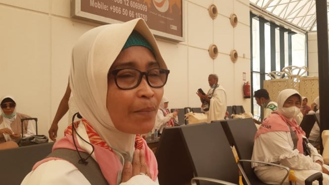 Jemaah haji embarkasi Solo, Purwati Kusmardjani di Bandara Jeddah
