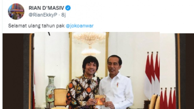 Kocak, Niat ucapin ultah ke Jokowi Rian D'Masiv malah tag Joko Anwar 