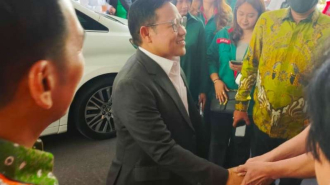 Ketua Umum PKB Muhaimin Iskandar alias Cak Imin saat menghadiri acara di Medan.