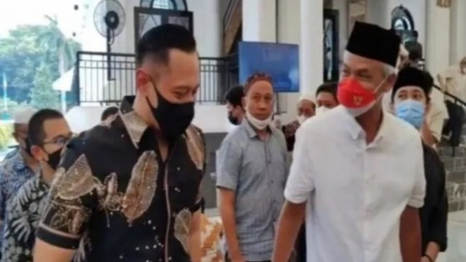 Ketum Demokrat Agus Harimurti Yudhoyono (AHY) dan Ganjar Pranowo.