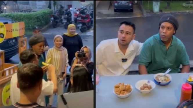 Ronaldinho dan Raffi Ahmad makn Bakso