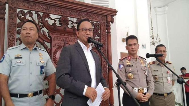 Gubernur DKI Jakarta Anies Baswedan konpers terkait perubahan nama jalan