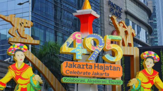 Ikon Ucapan  Jakarta Hajatan ke 495 di Kawasan SCBD