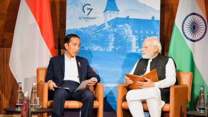 Presiden Jokowi dan PM India Narendra Modi