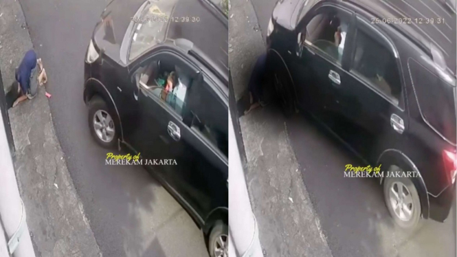 Rekaman CCTV bocah terlindas mobil di Kemandoran, Jakarta