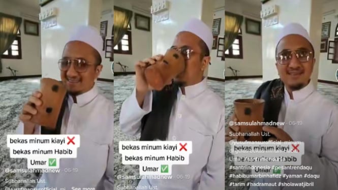 Viral Video Ustaz Yusuf Mansur Minum Air Bekas Habib Umar