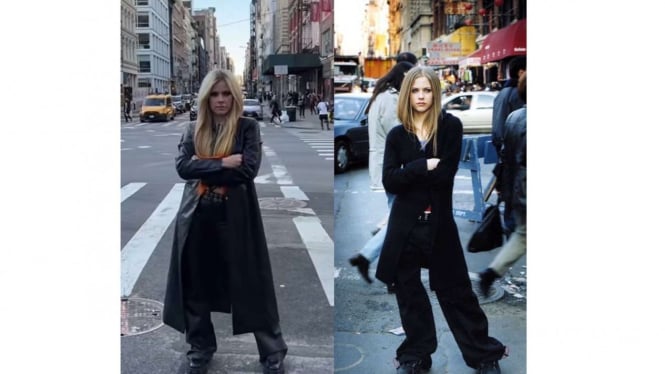 Avril Lavigne remake salah satu foto album iconicnya