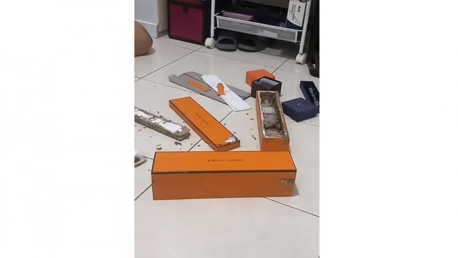 Video viral kotak Hermes hancur dimakan rayap