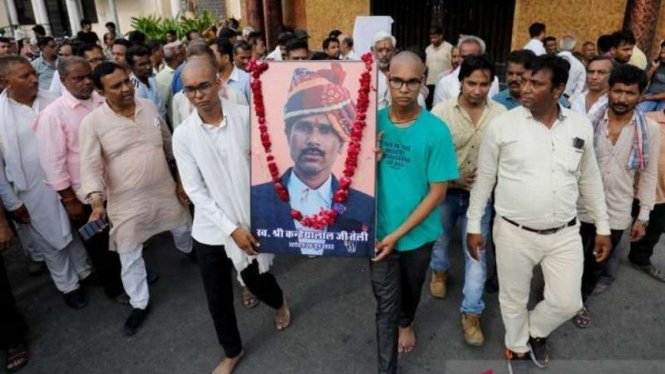 Foto penjahit Hindu, yang diduga dibunuh oleh 2 pria dari komunitas Muslim India