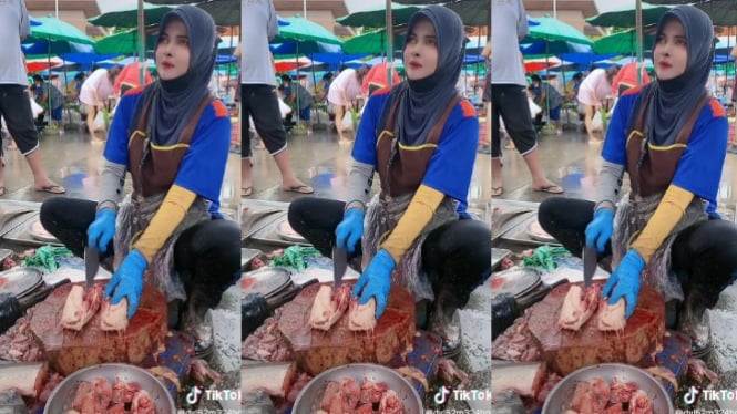 Viral Wanita Cantik Tukang Ikan Ini Ternyata dari Thailand  