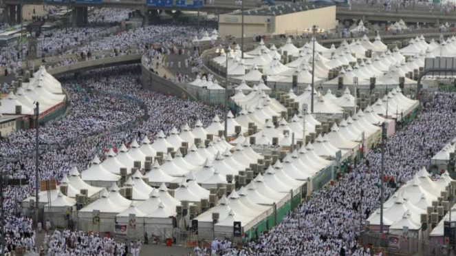 Peregrinos en La Meca, Arabia Saudita.