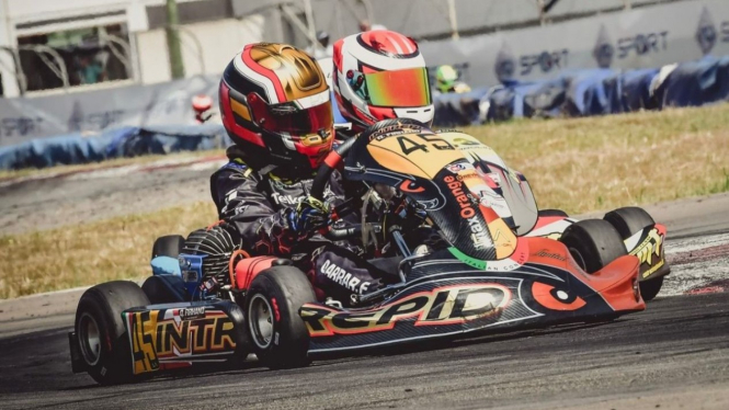 Pegokart muda Indonesia, Qarrar Firhand Ali, di Trofeo d’Estate Night Race 2022