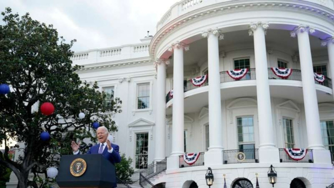 Joe Biden berpidato pada perayaan hari kemerdekaan 4 Juli