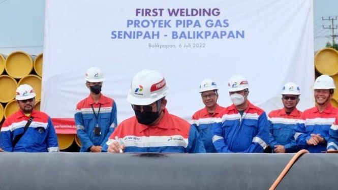 First Welding Proyek Pipa Gas Senipah-Balikpapan.