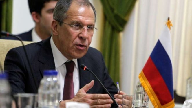 Menlu Rusia  Sergey Lavrov saat berada di Teheran