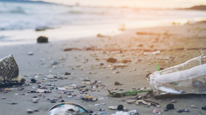 Pencemaran Sampah Plastik di Pantai (Sumber: freepik)
