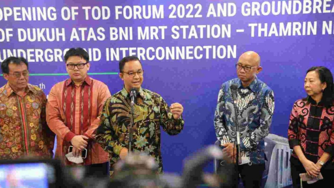 Gubernur DKI Jakarta Anies Baswedan dalam pembukaan TOD Forum 2022.