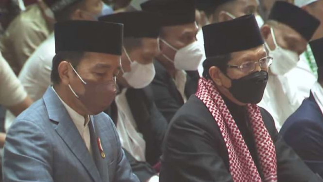 Imam Besar Masjid Istiqlal Nasaruddin Umar (Kanan) Presiden Jokowi (Kiri)