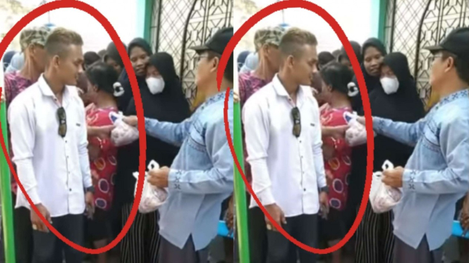 Pria diabaikan saat mengantri daging kurban