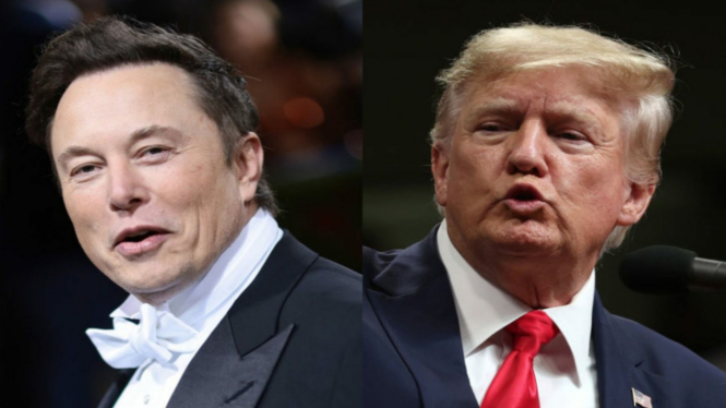 CEO Twitter Elon Musk dan Donald Trump.