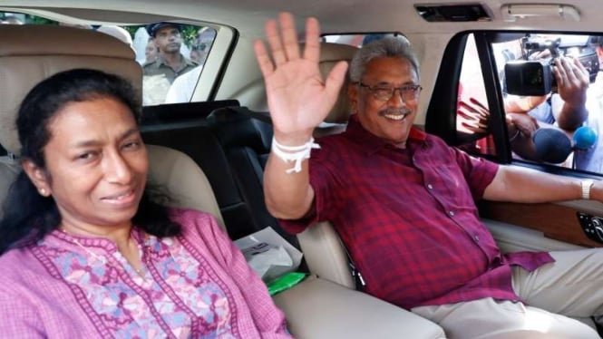 Presiden Sri Lanka Gotabaya Rajapaksa dan istrinya Ayoma