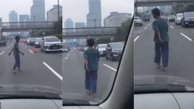 Odgj halangi pengendara di tol Semanggi-Kuningan