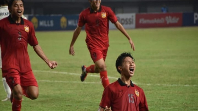 Timnas Laos U-19 usai cetak gol