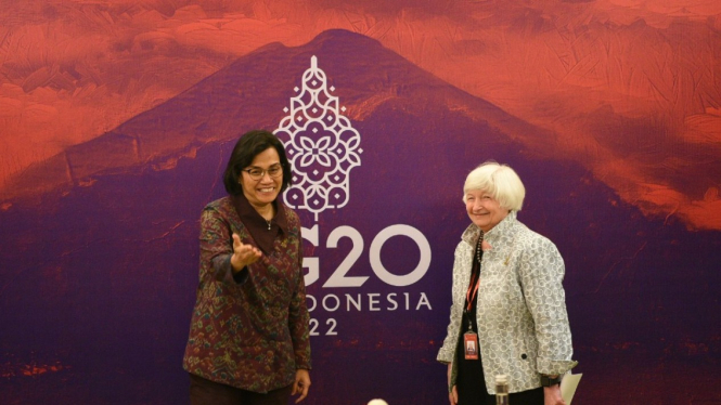 Pertemuan bilateral Sri Mulyani dan Janet Yellen di 3rd FMCBG G20.