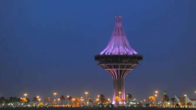 Menara Al-kharj Water di Kota Al Kharj, Arab Saudi.