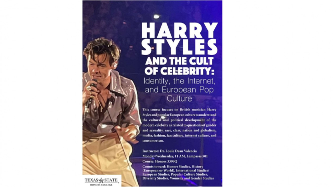 Tangkapan layar poster pemberitahuan kelas Harry Styles