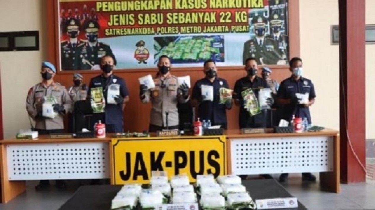 Foto Ungkap Jaringan Narkoba Internasional, Polisi Sita 22 Kg Sabu