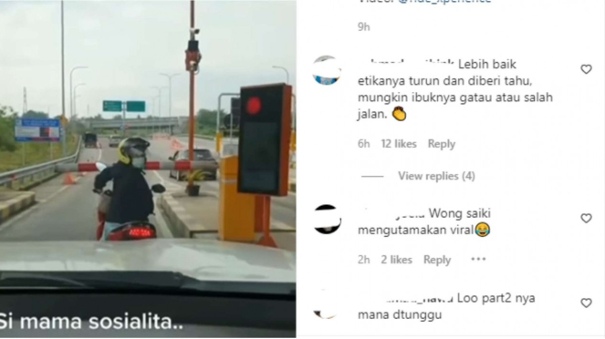 Viral Ibu Ibu Pengendara Motor Masuk Gerbang Tol Malang Pandaan