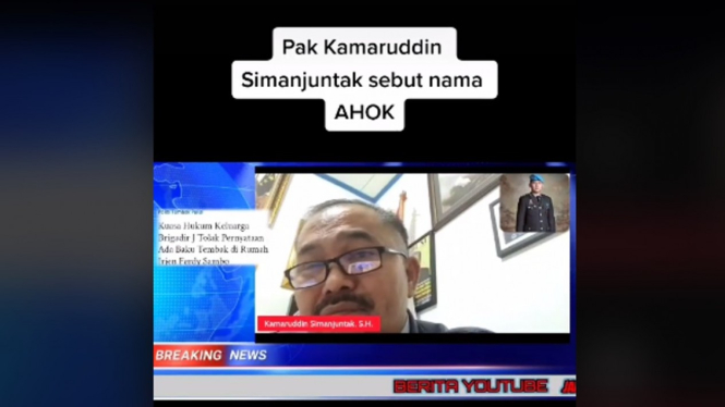 Viral Pengacara Brigadir J,  Kamaruddin Simanjuntak sebut nama Ahok.