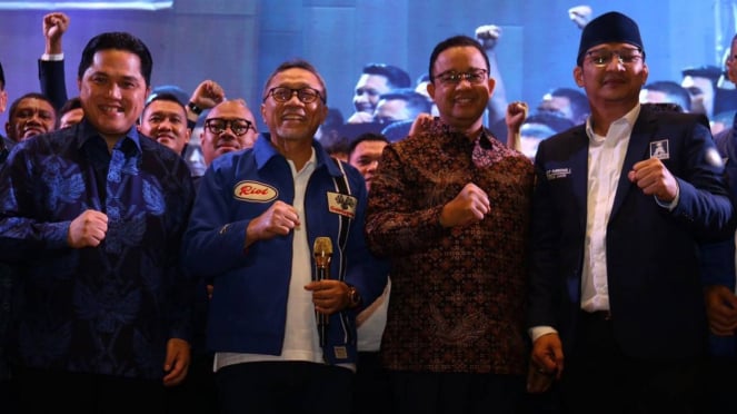 Erick Thohir dan Gubernur DKI Anies Baswedan hadir dalam acara  PAN. 