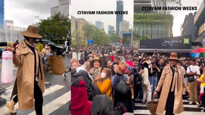 Elly Sugigi berlenggok di Citayam Fashion Weeks