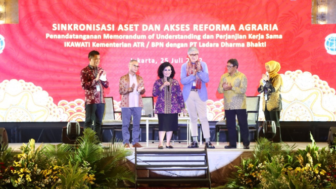 Ikatan Istri Karyawan dan Karyawati (IKAWATI) Kementerian ATR/BPN melaksanakan kegiatan sinkronisasi aset dan akses Reforma Agraria.