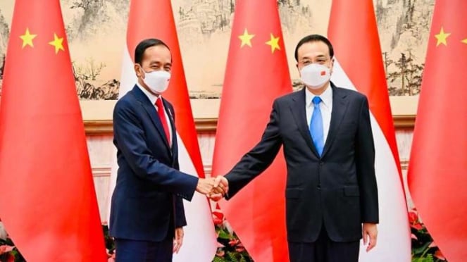 Jokowi bersama Perdana Menteri RRT (Premier) Li Keqiang