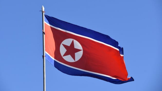 Bendera Korea Utara.