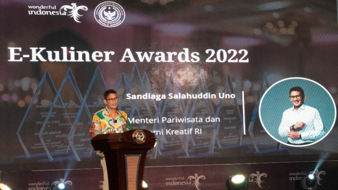 Menparekraf Sandiaga Uno hadiri penganugerahan e-Kuliner Awards 2022