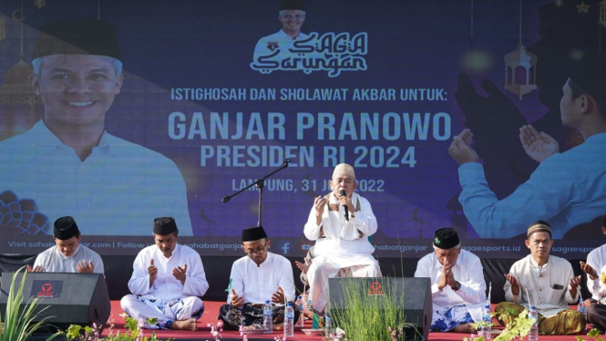 Istigasah dan selawat akbar di Lampung doakan Ganjar Pranowo di Pilpres 2024.