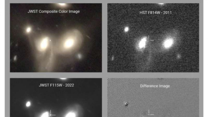Supernova Pertama hasil temuan Teleskop James Webb (JWST).