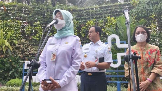 Kepala Dinas Kesehatan DKI Jakarta, Widyastuti saat ditemui di RSUD Cengkareng.